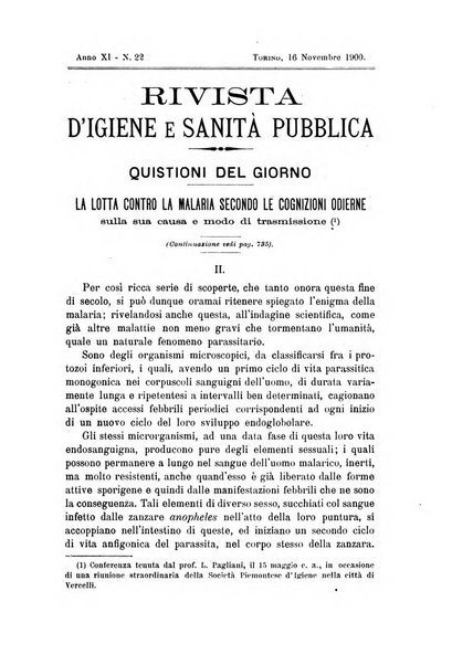 Rivista d'igiene e sanità pubblica con bollettino sanitario-amministrativo compilato sugli atti del Ministero dell'interno