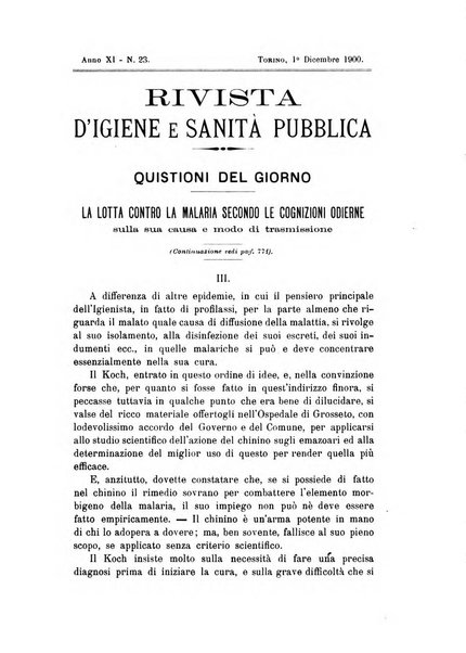 Rivista d'igiene e sanità pubblica con bollettino sanitario-amministrativo compilato sugli atti del Ministero dell'interno