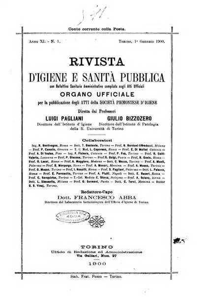 Rivista d'igiene e sanità pubblica con bollettino sanitario-amministrativo compilato sugli atti del Ministero dell'interno