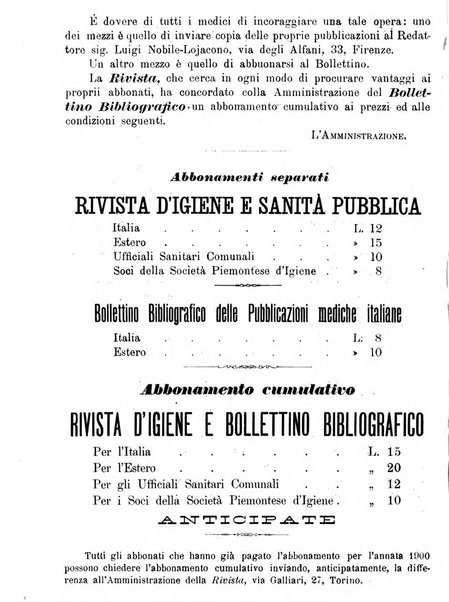 Rivista d'igiene e sanità pubblica con bollettino sanitario-amministrativo compilato sugli atti del Ministero dell'interno