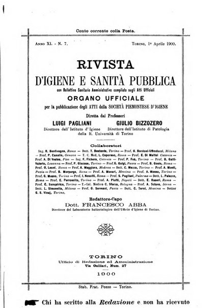 Rivista d'igiene e sanità pubblica con bollettino sanitario-amministrativo compilato sugli atti del Ministero dell'interno