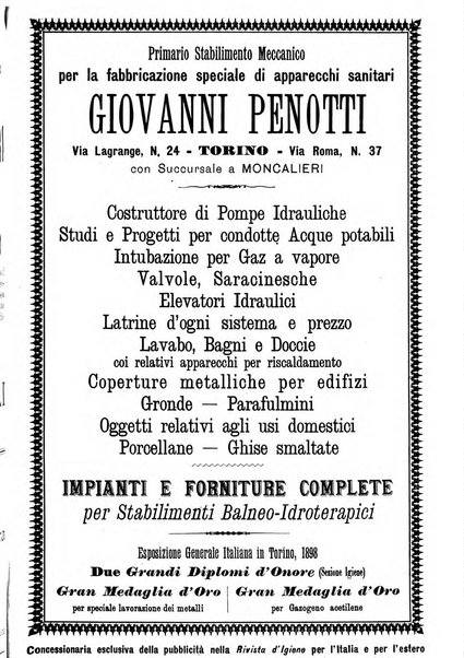 Rivista d'igiene e sanità pubblica con bollettino sanitario-amministrativo compilato sugli atti del Ministero dell'interno