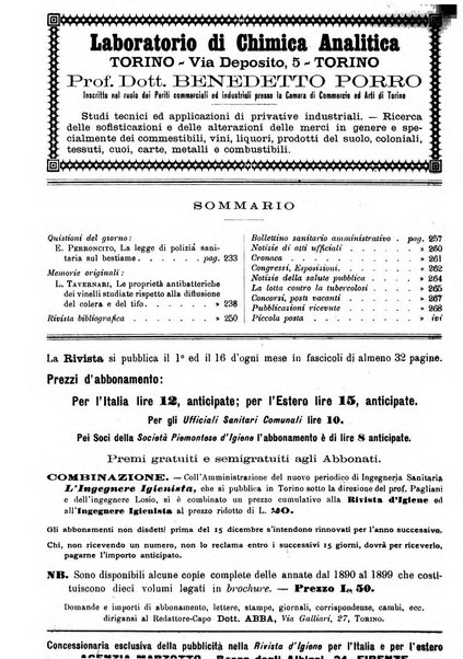 Rivista d'igiene e sanità pubblica con bollettino sanitario-amministrativo compilato sugli atti del Ministero dell'interno