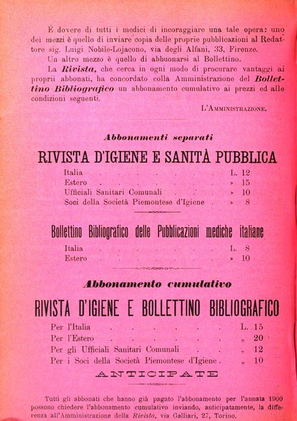 Rivista d'igiene e sanità pubblica con bollettino sanitario-amministrativo compilato sugli atti del Ministero dell'interno