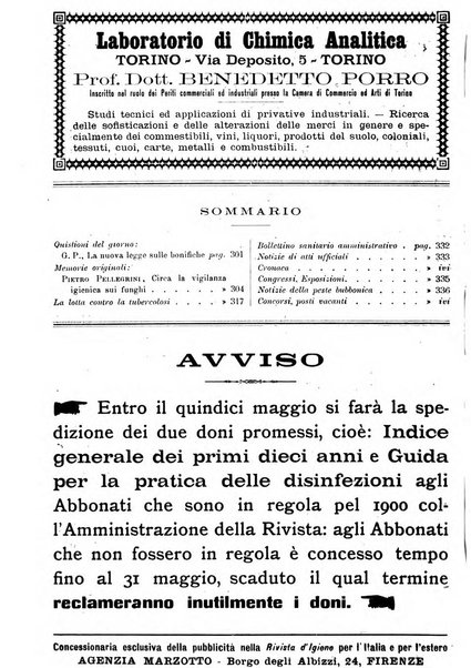 Rivista d'igiene e sanità pubblica con bollettino sanitario-amministrativo compilato sugli atti del Ministero dell'interno