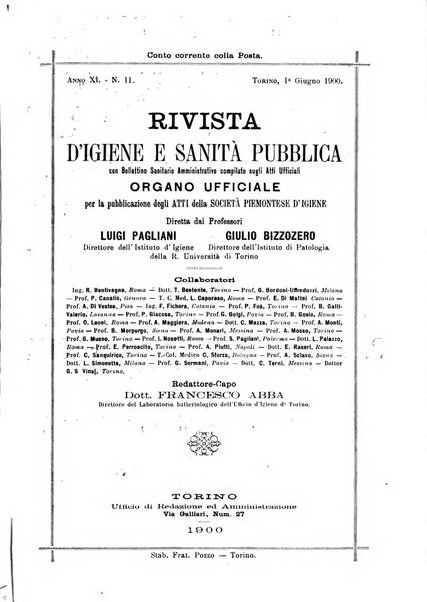 Rivista d'igiene e sanità pubblica con bollettino sanitario-amministrativo compilato sugli atti del Ministero dell'interno