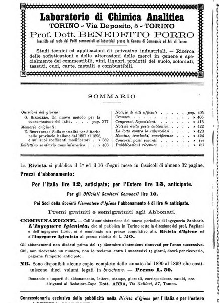 Rivista d'igiene e sanità pubblica con bollettino sanitario-amministrativo compilato sugli atti del Ministero dell'interno