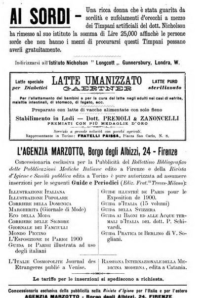 Rivista d'igiene e sanità pubblica con bollettino sanitario-amministrativo compilato sugli atti del Ministero dell'interno