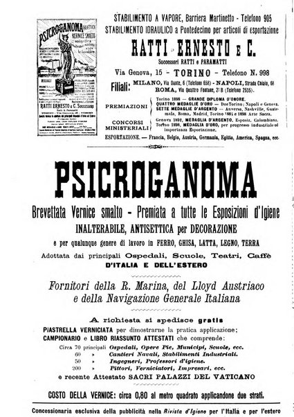 Rivista d'igiene e sanità pubblica con bollettino sanitario-amministrativo compilato sugli atti del Ministero dell'interno