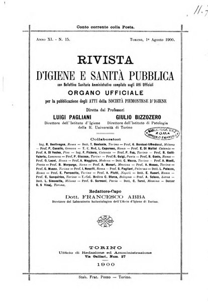 Rivista d'igiene e sanità pubblica con bollettino sanitario-amministrativo compilato sugli atti del Ministero dell'interno