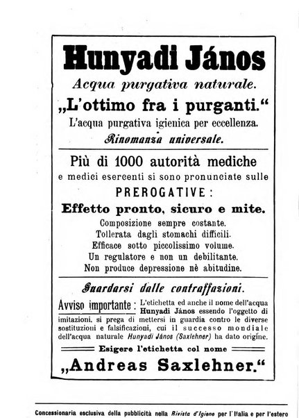 Rivista d'igiene e sanità pubblica con bollettino sanitario-amministrativo compilato sugli atti del Ministero dell'interno