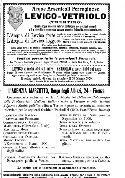 Rivista d'igiene e sanità pubblica con bollettino sanitario-amministrativo compilato sugli atti del Ministero dell'interno