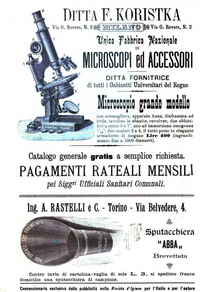 Rivista d'igiene e sanità pubblica con bollettino sanitario-amministrativo compilato sugli atti del Ministero dell'interno