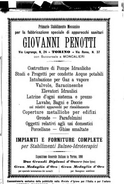 Rivista d'igiene e sanità pubblica con bollettino sanitario-amministrativo compilato sugli atti del Ministero dell'interno