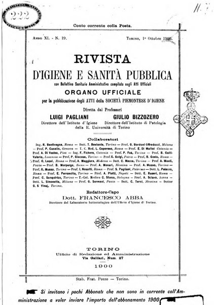 Rivista d'igiene e sanità pubblica con bollettino sanitario-amministrativo compilato sugli atti del Ministero dell'interno