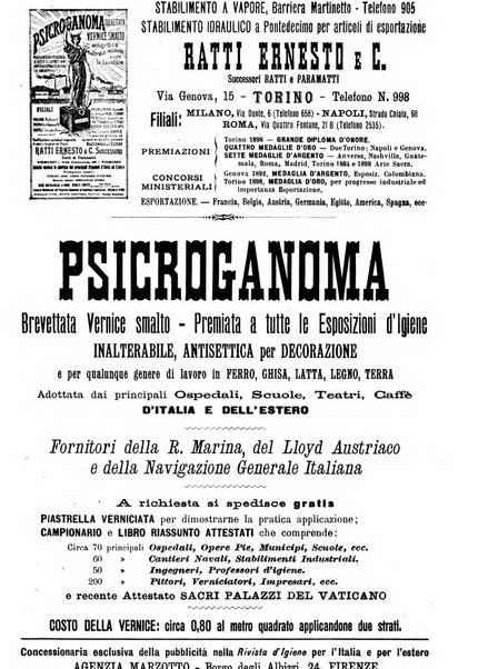 Rivista d'igiene e sanità pubblica con bollettino sanitario-amministrativo compilato sugli atti del Ministero dell'interno