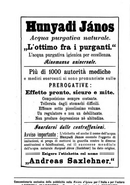 Rivista d'igiene e sanità pubblica con bollettino sanitario-amministrativo compilato sugli atti del Ministero dell'interno