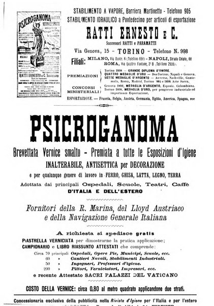 Rivista d'igiene e sanità pubblica con bollettino sanitario-amministrativo compilato sugli atti del Ministero dell'interno