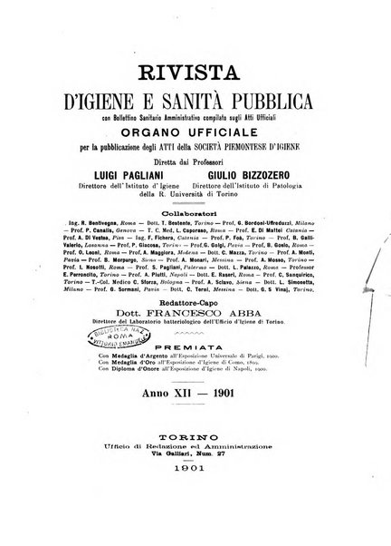 Rivista d'igiene e sanità pubblica con bollettino sanitario-amministrativo compilato sugli atti del Ministero dell'interno