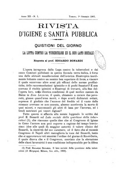 Rivista d'igiene e sanità pubblica con bollettino sanitario-amministrativo compilato sugli atti del Ministero dell'interno