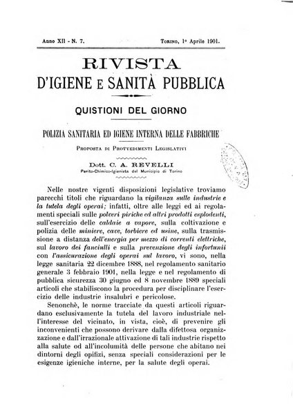 Rivista d'igiene e sanità pubblica con bollettino sanitario-amministrativo compilato sugli atti del Ministero dell'interno