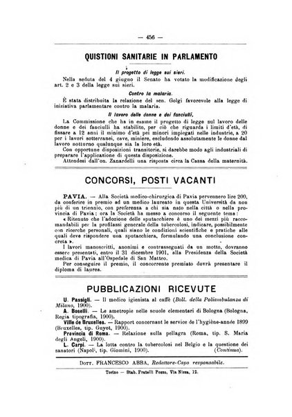 Rivista d'igiene e sanità pubblica con bollettino sanitario-amministrativo compilato sugli atti del Ministero dell'interno