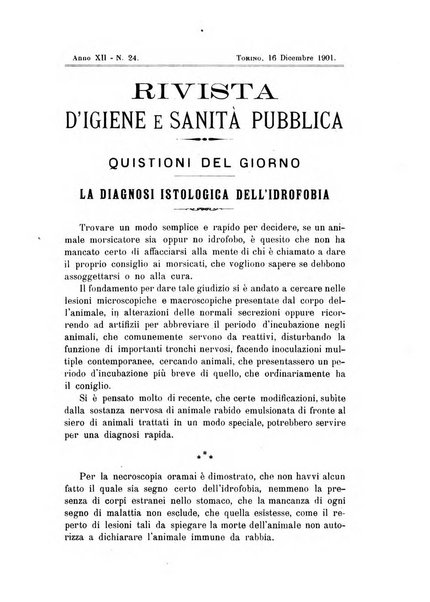 Rivista d'igiene e sanità pubblica con bollettino sanitario-amministrativo compilato sugli atti del Ministero dell'interno