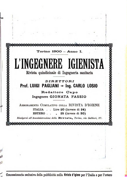 Rivista d'igiene e sanità pubblica con bollettino sanitario-amministrativo compilato sugli atti del Ministero dell'interno