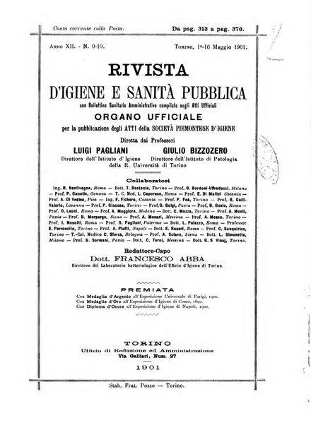 Rivista d'igiene e sanità pubblica con bollettino sanitario-amministrativo compilato sugli atti del Ministero dell'interno