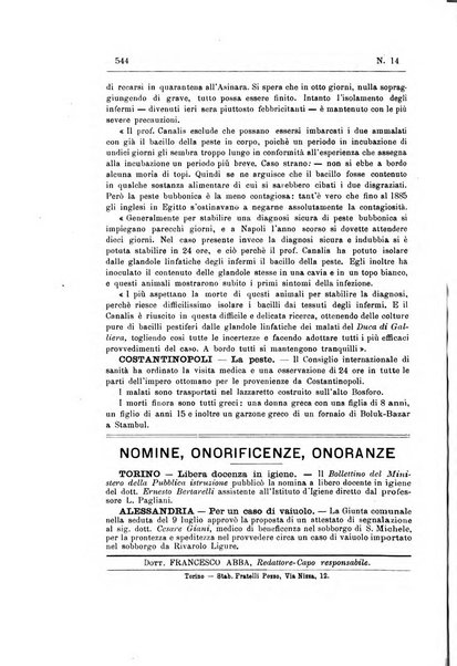 Rivista d'igiene e sanità pubblica con bollettino sanitario-amministrativo compilato sugli atti del Ministero dell'interno