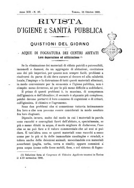 Rivista d'igiene e sanità pubblica con bollettino sanitario-amministrativo compilato sugli atti del Ministero dell'interno