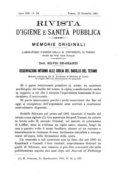 Rivista d'igiene e sanità pubblica con bollettino sanitario-amministrativo compilato sugli atti del Ministero dell'interno