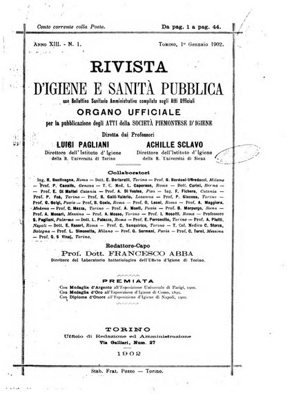 Rivista d'igiene e sanità pubblica con bollettino sanitario-amministrativo compilato sugli atti del Ministero dell'interno