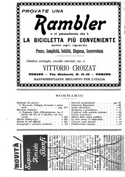 Rivista d'igiene e sanità pubblica con bollettino sanitario-amministrativo compilato sugli atti del Ministero dell'interno