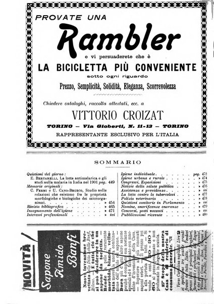 Rivista d'igiene e sanità pubblica con bollettino sanitario-amministrativo compilato sugli atti del Ministero dell'interno