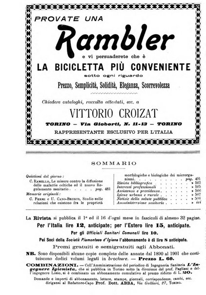 Rivista d'igiene e sanità pubblica con bollettino sanitario-amministrativo compilato sugli atti del Ministero dell'interno