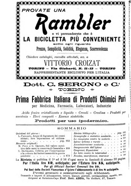 Rivista d'igiene e sanità pubblica con bollettino sanitario-amministrativo compilato sugli atti del Ministero dell'interno