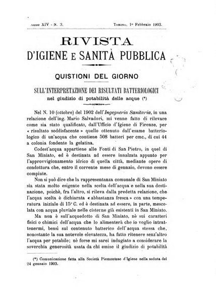 Rivista d'igiene e sanità pubblica con bollettino sanitario-amministrativo compilato sugli atti del Ministero dell'interno