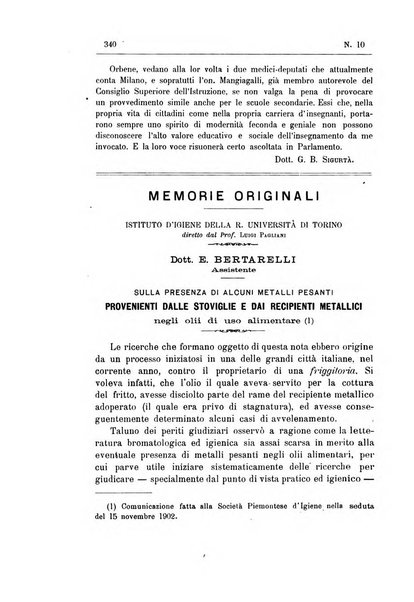 Rivista d'igiene e sanità pubblica con bollettino sanitario-amministrativo compilato sugli atti del Ministero dell'interno