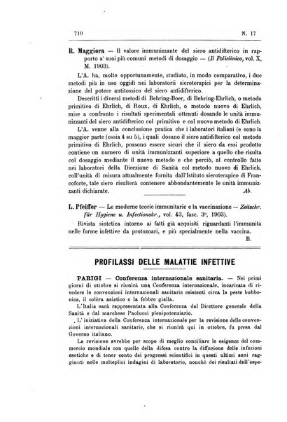 Rivista d'igiene e sanità pubblica con bollettino sanitario-amministrativo compilato sugli atti del Ministero dell'interno