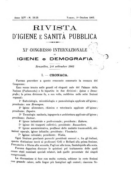 Rivista d'igiene e sanità pubblica con bollettino sanitario-amministrativo compilato sugli atti del Ministero dell'interno