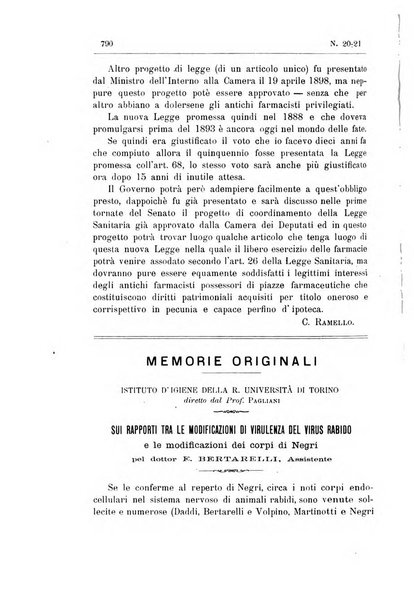 Rivista d'igiene e sanità pubblica con bollettino sanitario-amministrativo compilato sugli atti del Ministero dell'interno