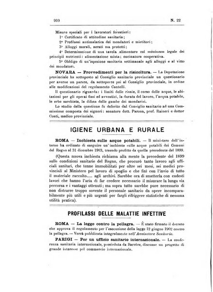 Rivista d'igiene e sanità pubblica con bollettino sanitario-amministrativo compilato sugli atti del Ministero dell'interno