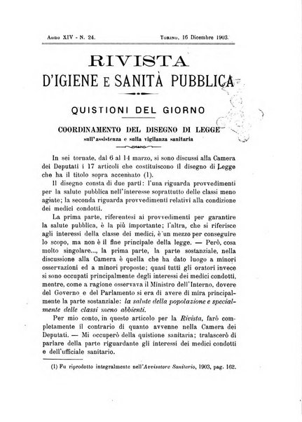 Rivista d'igiene e sanità pubblica con bollettino sanitario-amministrativo compilato sugli atti del Ministero dell'interno