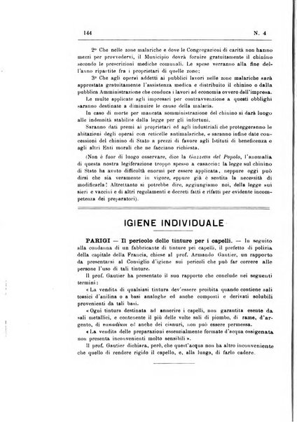 Rivista d'igiene e sanità pubblica con bollettino sanitario-amministrativo compilato sugli atti del Ministero dell'interno