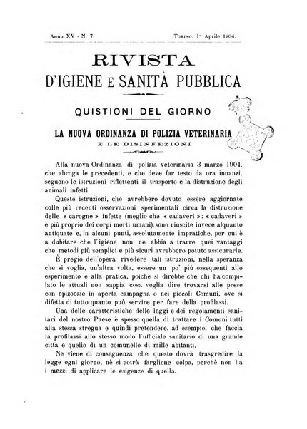 Rivista d'igiene e sanità pubblica con bollettino sanitario-amministrativo compilato sugli atti del Ministero dell'interno