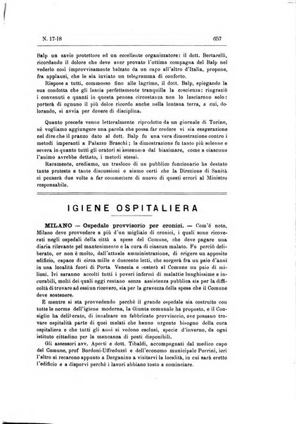 Rivista d'igiene e sanità pubblica con bollettino sanitario-amministrativo compilato sugli atti del Ministero dell'interno