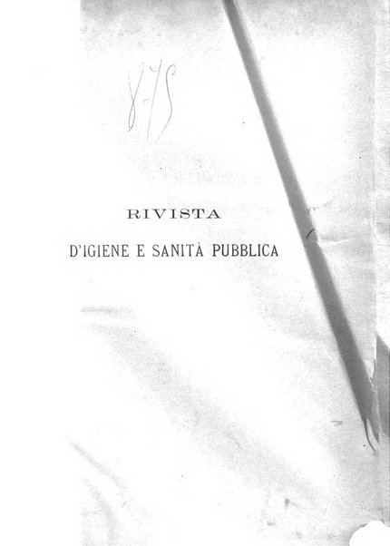 Rivista d'igiene e sanità pubblica con bollettino sanitario-amministrativo compilato sugli atti del Ministero dell'interno