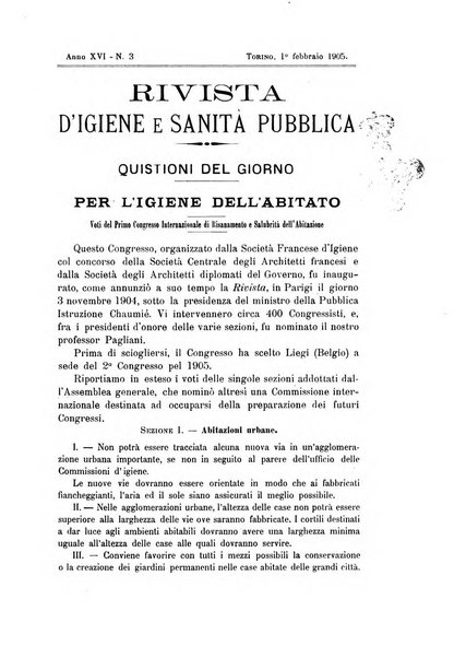 Rivista d'igiene e sanità pubblica con bollettino sanitario-amministrativo compilato sugli atti del Ministero dell'interno