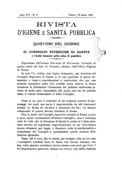 Rivista d'igiene e sanità pubblica con bollettino sanitario-amministrativo compilato sugli atti del Ministero dell'interno